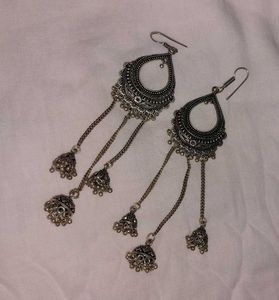 Silver Jhumka Earrings