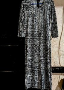 Black and White Printed Maxi Dress
