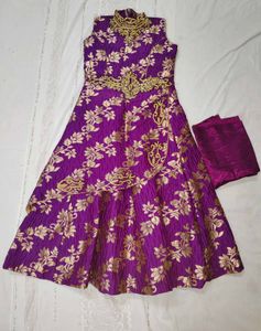 Purple & Gold Ethnic Dress