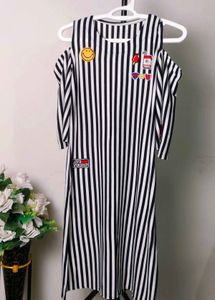 Striped Cold Shoulder Dress