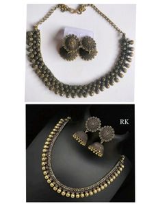 Brass Oxidised Jewellery Set