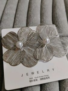Floral Silver Earrings