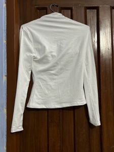 Savana White Fleece Lined Up  Full Sleeve Top