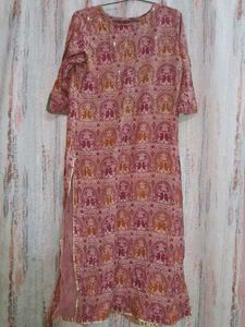 Elegant Pink Printed Kurta