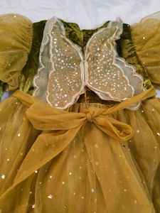 Olive Green Sparkle Tulle Dress