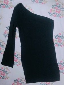 Black One-Shoulder Mini Dress