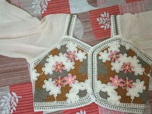 Blouse Designed Crochet Crop Top
