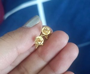 Giva 925 Real Silver Lily Earrings (Golden Colour)