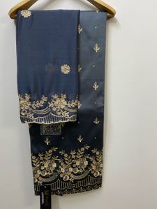 Elegant Embroidered Grey Suit Set