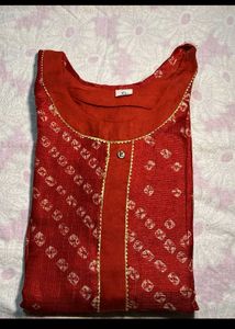 Red Bandhani Kurti