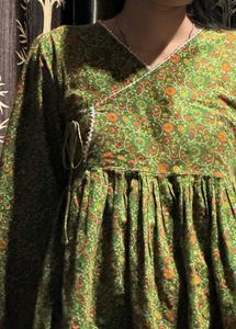 Green Floral Print Kurta