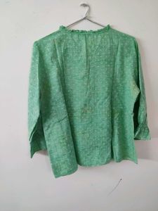 Embroidered Green Top