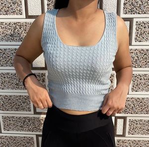 Cute Blue Sleeveless Top