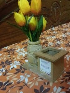 Flower Pot With Pen Holder/Makeup Brush Holder