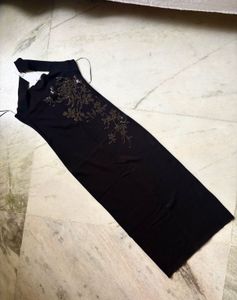 Zara Black Embellished Midi Dress