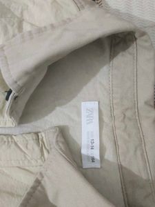 Zara mens Beige Quilted Jacket