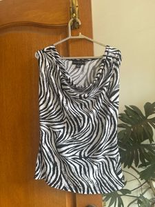 Zebra Print Sleeveless Top