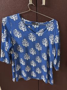 Blue Printed Top