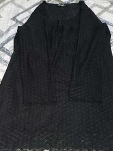 Black Sheer Long Sleeve Top