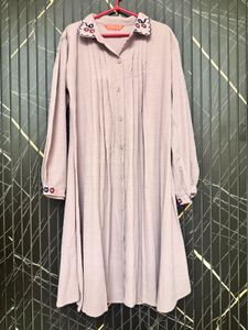 Embroidered Collar Shirt Dress