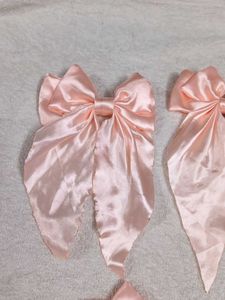 Pink Bow Hair Clip Set