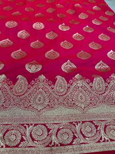 Pink &amp; Gold Banarasi Silk Saree