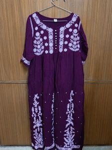 Long Lucknow Work Kurta