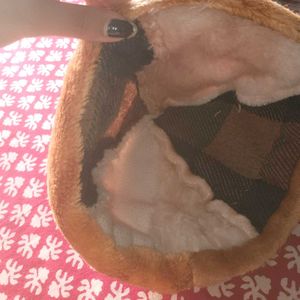 Children&#39;s woolen cap + knitted bonnet with flap