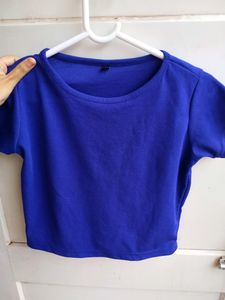 Blue Crop Top For Women