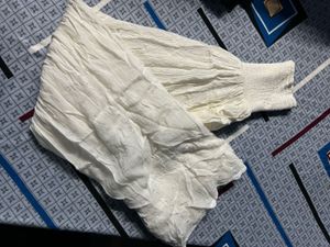 White Tiered Midi Skirt cum Dress