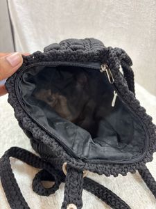 Black Crochet Bag