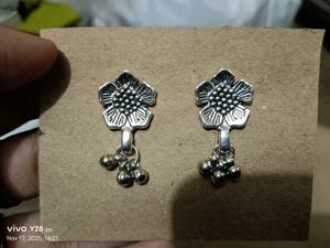 Floral Silver Earrings