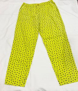 Unisex Neon Yellow Printed Lounge Pants