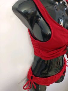 Mint Condition Red Halter Bikini  Size S Imported