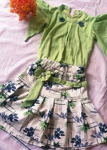 Pale Green With White Skirt