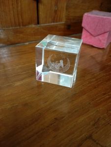 Laser Engraved Crystal Cube