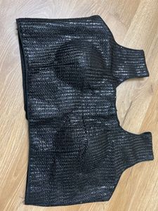 Saree with Sequined Black Blouse