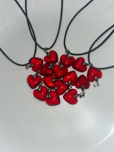 Red Glass Heart With Chord