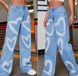 BLUE BAGGY JEANS WITH HEART DESIGN 🦋