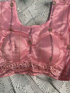 Baby Pink Lehenga With Duppata And Stitched Blouse