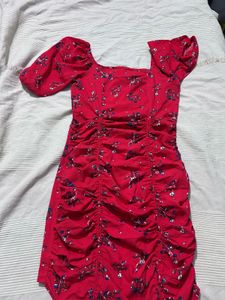 Red Floral Mini Dress