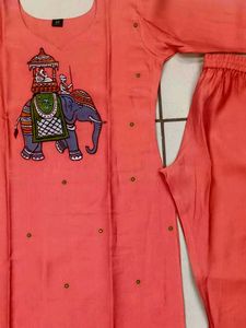 Elegant Peach Kurta Set