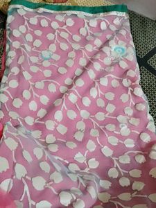 Pink Thread Work Saree