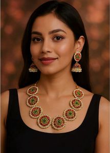 Statement Kundan Necklace & Earring Set