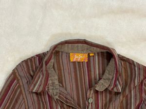 Striped Button-Down brown y2k shirt