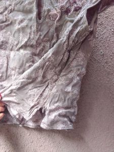 Embroidered Mandarin Collar Top