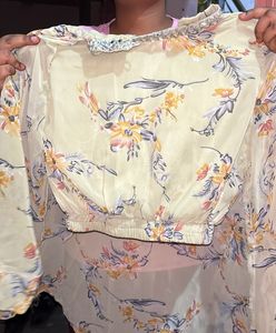 Floral Chiffon Tunic Top