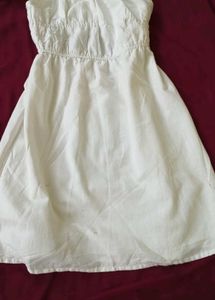 Cute White Dress &amp; Bow Set