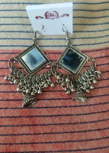 Mirror Jumka With Silver Design