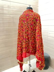 Red Embroidered Dupatta